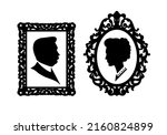 silhouettes of a man  a woman... | Shutterstock .eps vector #2160824899