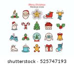 christmas holiday thin line... | Shutterstock .eps vector #525747193