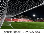 Small photo of Wrexham, Wales, UK, General view of The Racecourse Ground, home of Wrexham A.F.C during the Vanarama National League against Scunthorpe United, England on 02.21.2023