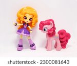 Small photo of My Little Pony. Equestria Girls. Pony doll. Doll of Equestria Girls. Pony girl. Adagio Dazzle. Pinki Pie. The Dazzlings. Toy for girls. Dolls for kids. Singer. Humans ponys.