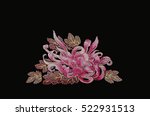 embroidery purplish pink aster... | Shutterstock . vector #522931513