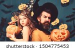 father and daughter in costumes.... | Shutterstock . vector #1504775453