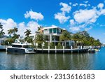 Small photo of dreamy destination for summer vacation in villa. Luxury villa with yacht perfect for summer vacation. Beautiful villa for relaxing summer vacation. modern villa with private yacht on summer vacation