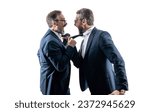 Small photo of rival company threatening. businessmen threaten business men isolated on white. businessmen threaten business model. men having conflict. threatening business reputation