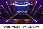 Blue Pink Red Golden Stage Spotlights Awards Graphics Background Celebration. Red Carpet Entry Show. Entertainment Hollywood Bollywood Template Design. Awards Background Theater Drama Steps Floor. 