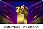 25 years jubilee blue pink... | Shutterstock .eps vector #1991365223