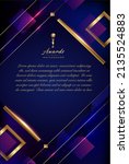 blue purple golden edge frame... | Shutterstock .eps vector #2135524883