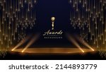 golden stage spotlights royal... | Shutterstock .eps vector #2144893779