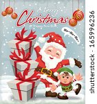vintage christmas poster design | Shutterstock .eps vector #165996236