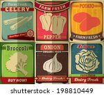 vintage farm fresh set poster... | Shutterstock .eps vector #198810449