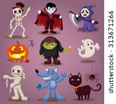 vintage halloween character... | Shutterstock .eps vector #313671266