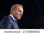 Small photo of ROTTERDAM, NETHERLANDS - May 31, 2022: Former European Council President Donald Tusk will leave his role as president of the European Peoples Party. He return to domestic politics as opposition leader