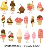 collection of ice cream  | Shutterstock .eps vector #196321220
