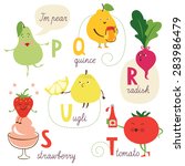 english alphabet with fruits... | Shutterstock .eps vector #283986479