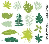 set of tropical leaves | Shutterstock .eps vector #398389909