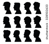 men's profiles with different... | Shutterstock .eps vector #328502633
