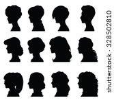 female profiles with different... | Shutterstock .eps vector #328502810