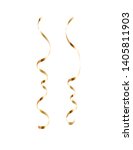 gold ribbon serpentine set.... | Shutterstock .eps vector #1405811903