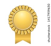 award ribbon gold icon. golden... | Shutterstock .eps vector #1417959650
