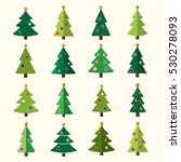 christmas tree cartoon icons... | Shutterstock . vector #530278093