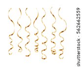gold curly ribbon serpentine... | Shutterstock .eps vector #562662559