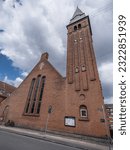 Small photo of Copenhagen, Denmark - June 25, 2023: High resolution image. Kingo's church, named after the Danish 17th century bishop and psalmist Thomas Kingo, was built in 1910. Placed in the district Norrebro