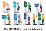 old people using atm  digital... | Shutterstock . vector #1173131293