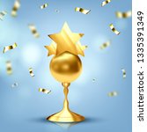 trophy golden cup vector.... | Shutterstock .eps vector #1335391349