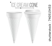 Ice Cream Cone Mock Up Vector....