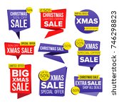 christmas sale banner set.... | Shutterstock . vector #746298823