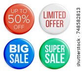 sale buttons. sale bag tag... | Shutterstock . vector #748582813
