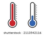 Set Of Icons Of Thermometer...