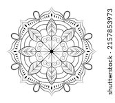 hand drawn outline mandala art. ... | Shutterstock .eps vector #2157853973