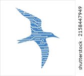 bird and technology modern logo | Shutterstock .eps vector #2158447949
