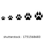 Vector cat and dog paws of different sizes