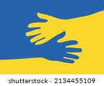 support for ukraine. embrace... | Shutterstock .eps vector #2134455109