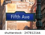Fifth Avenue Blue Sign 5 Th Av...