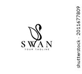 Abstract Logo Swan Vector...