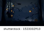 halloween scary night... | Shutterstock . vector #1523332913