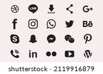 Icon set of popular social applications with rounded corners. Social media icons modern design on transparent background for your design. Vector Set EPS 10
