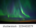 Northern light, Aurora borealis seen on Mount Dundret, Gällivare, Swedish Lapland, Sweden
