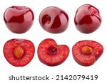 cherry isolated on white background, full depth of field, clipping path
