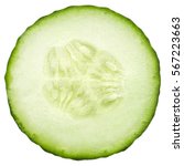 Cucumber Slice  Isolated On A...