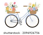 Cute Hand Drawn Bicycle With...