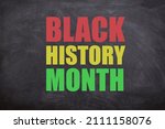 Black history month text with a black background. Black history month.