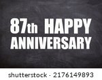 Small photo of 87th happy anniversary text with blackboard background for couple and Anniversary