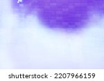 Defocus blurred dark purple wall abstract product stage spotlights and studio room with smoke float up the interior texture for display products wall background. Podium studios.