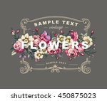 vector floral label with a... | Shutterstock .eps vector #450875023