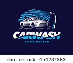 logo car wash on dark... | Shutterstock .eps vector #454232383