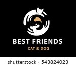 Cat And Dog Friends Emblem ...